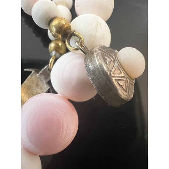 Antique Victorian Mediterranean Conch Shell Necklace 800 Silver Clasp Graduated - Picture 15 of 16